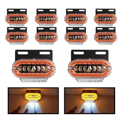 10Pcs 24V LED Truck Side Marker Light Trailer Clearance Lights Lighting Side Turn Signal Position Lamp Amber White Red Blue