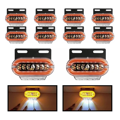 10 Uds 24V LED luz de posición lateral de camión luces de liquidación de remolque iluminación lámpara de posición de señal de giro lateral ámbar blanco rojo azul