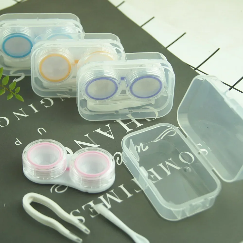 Random Candy Color Transparent Contact Lens Case Mix Colour Contact Lenses Casing