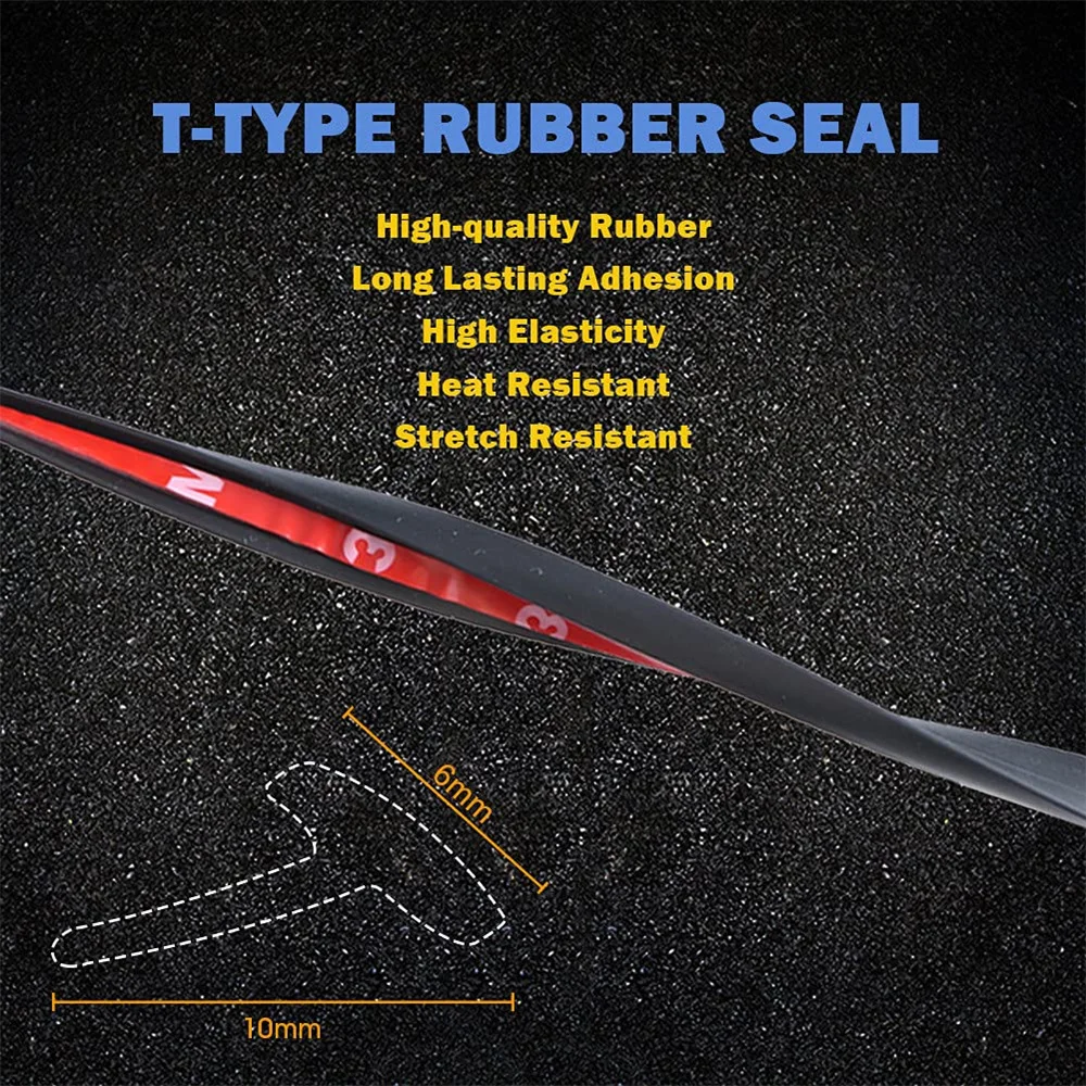 Universal Selbstklebende Auto Gummi Wetter Zugluft Dichtung Streifen Auto Windschutzscheibe Rand Dichtung Streifen Schalldichte T-Typ Rand Aufkleber – Detail 3