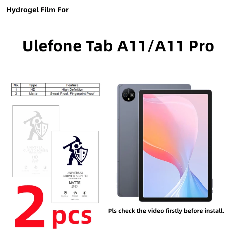 

2pcs HD Hydrogel Film For Ulefone Tab A11 Matte Tablets Screen Protector For Ulefone Tab A11 Pro Clear/Frosted Full Cover Film