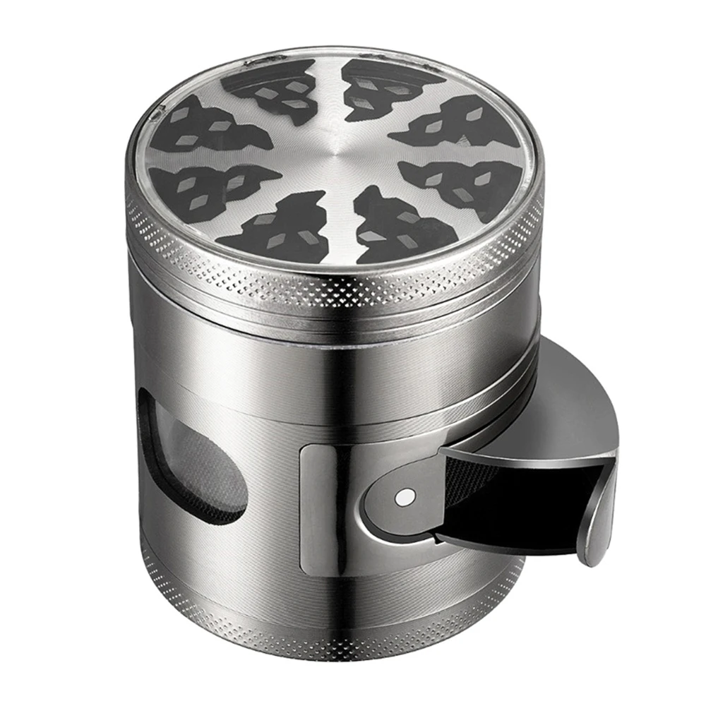 4-Layers Tobacco Grinder Herbal With W Clear Window 60mm Zinc Alloy Herb Smoke Crusher Home Cigarette Accessories