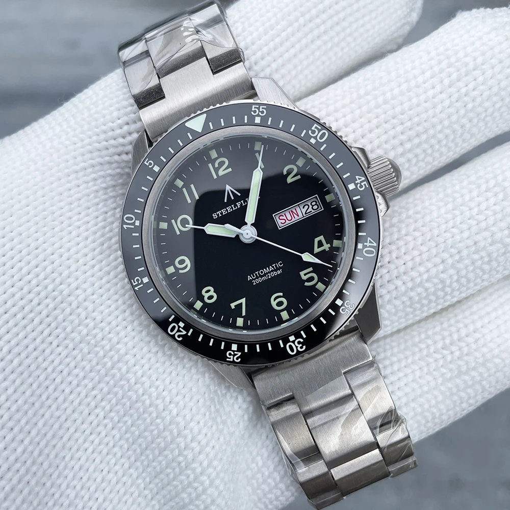 STEELFLIER Official SF787 Dive Luxury Wristwatches Double Calendar NH36 Movement Super Luminous 200M Waterproof Mechanical Watch