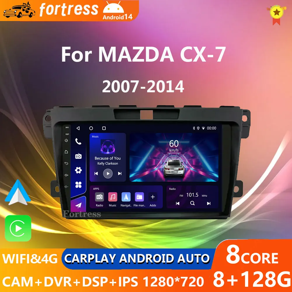 

Android OS for Mazda CX-7 CX7 2008 - 2015 GPS Navigation 9 inch Car Radio Video Multimedia Player CarPlay 4G BT DSP Stereo