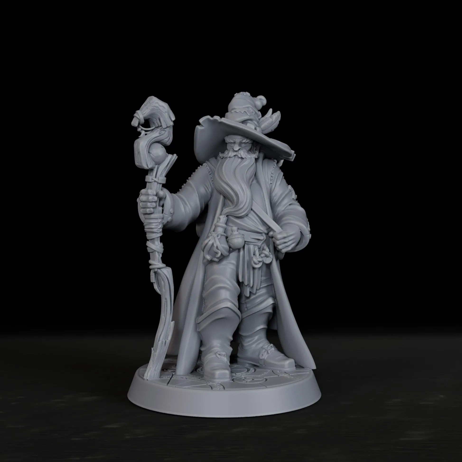 

TTRPG Wizard Miniature with Staff - Hero Minis for Classic TRPG Board Games, Ideal Accessory for All RPG Skill Levels