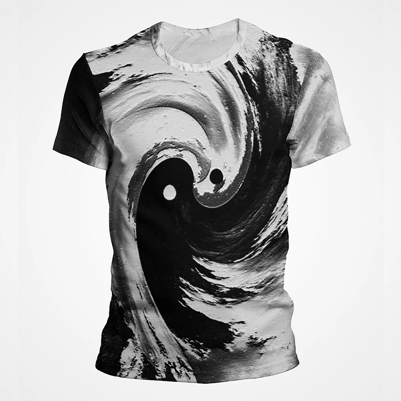 Yin Yang Tai Chi Bagua Chinese Style T Shirt Men Women Kids Clothes Casual Sports Breathable Short Sleeve T-shirts Streetwear