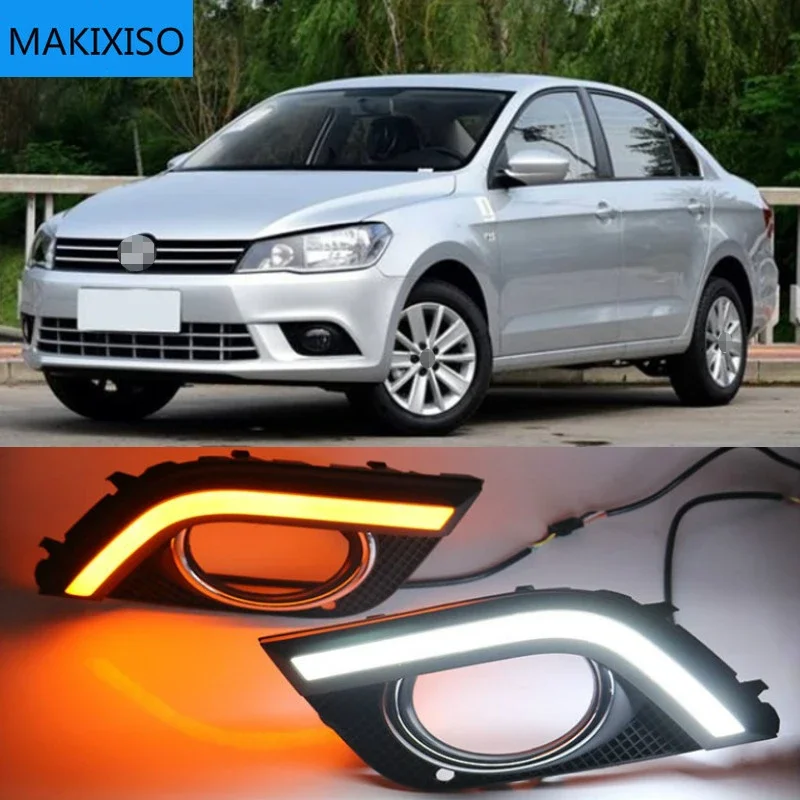 

2PCS For Volkswagen VW Jetta 2013-2016 Dynamic Yellow Turn Signal Relay 12V Car DRL Lamp LED Daytime Running Light