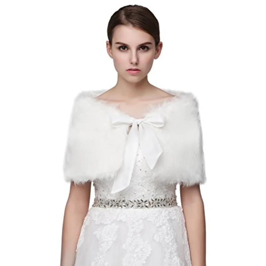 

Sarahbridal Women's Shawl Wrap Faux Fur Scarf Stoles for Wedding Dresses