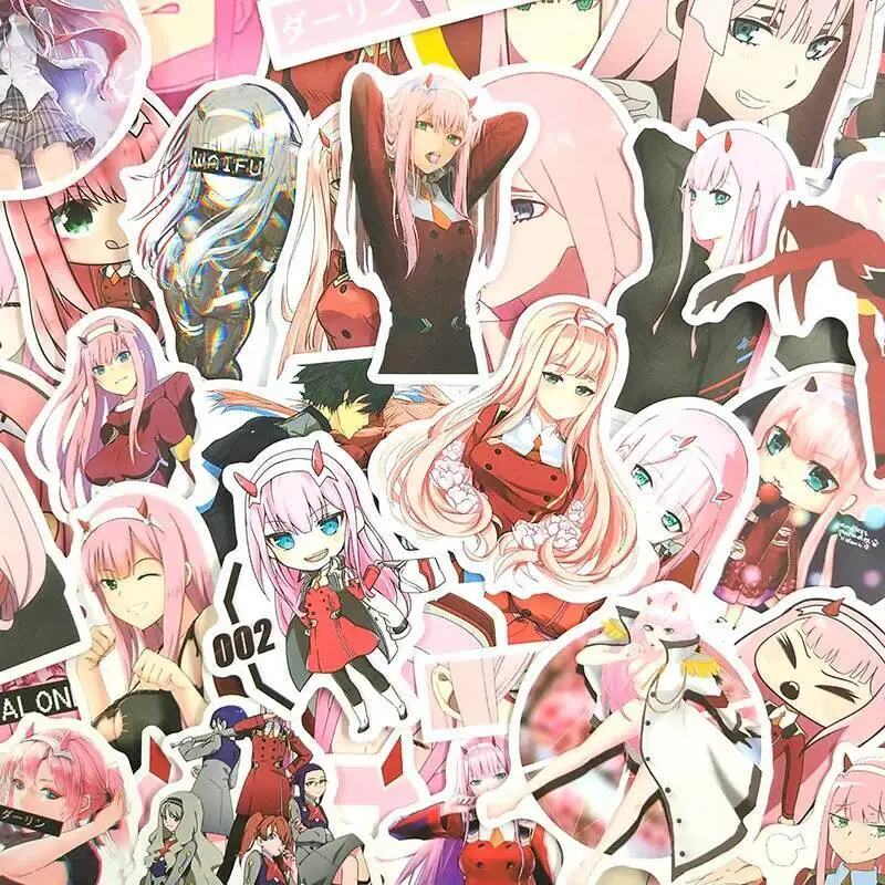 50 sztuk/zestaw Naklejek Anime DARLING in the FRANXX na Motocykl Bagaż Laptop Lodówkę Deskorolkę Rower Gitarę Zabawki
