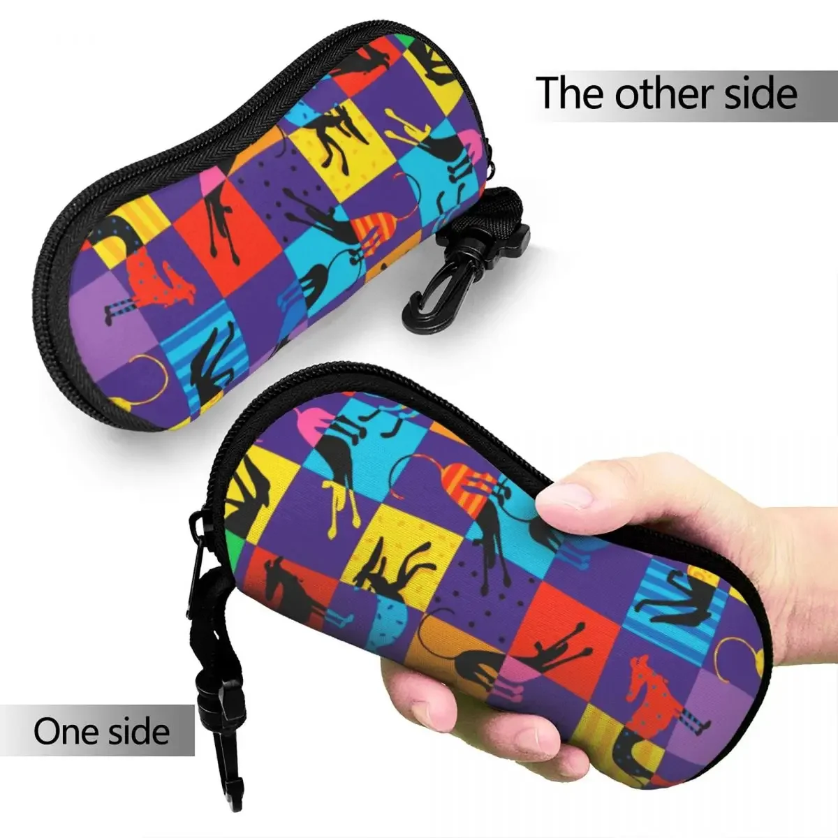 Greyhound Dog Pop Art Glasses Case Student Accessories Animal Dogs Glasses Storage Box Office Eyewear Container