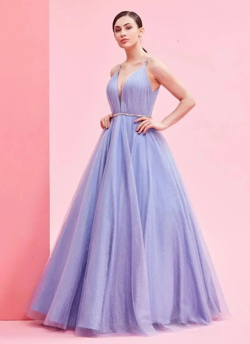 

Glitter Sequins A Line Evening Dresses Vintage Sleeveless Tulle Prom Gowns Sweep Train Customized Mother of Bride Wedding Gowns