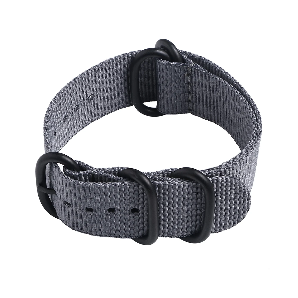 

4pcs Heavy Duty Watch Bands Nylon Watch Strap 5 Rings Woven Strap (20mm Grey Watch Band + 1pc Tool + 2pcs Ear Tool)