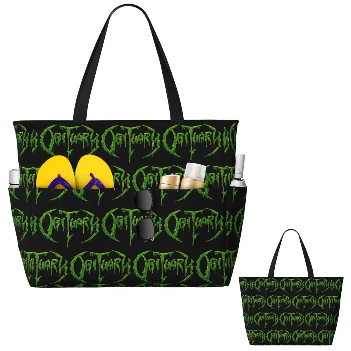 

Adult Obituary Band Logo Death Metal Trucker Beach Tote Bag Sport Gym Yoga Duffle Large Tote Bag Women Travel Bag Fitness bag
