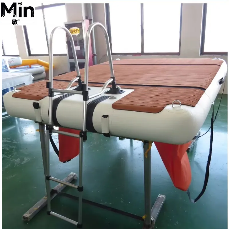 Size Inflatable Floating Dock Pontoon Platform Slip Modular Floating Mat for Outdoor Fishing Swimming Entertainment