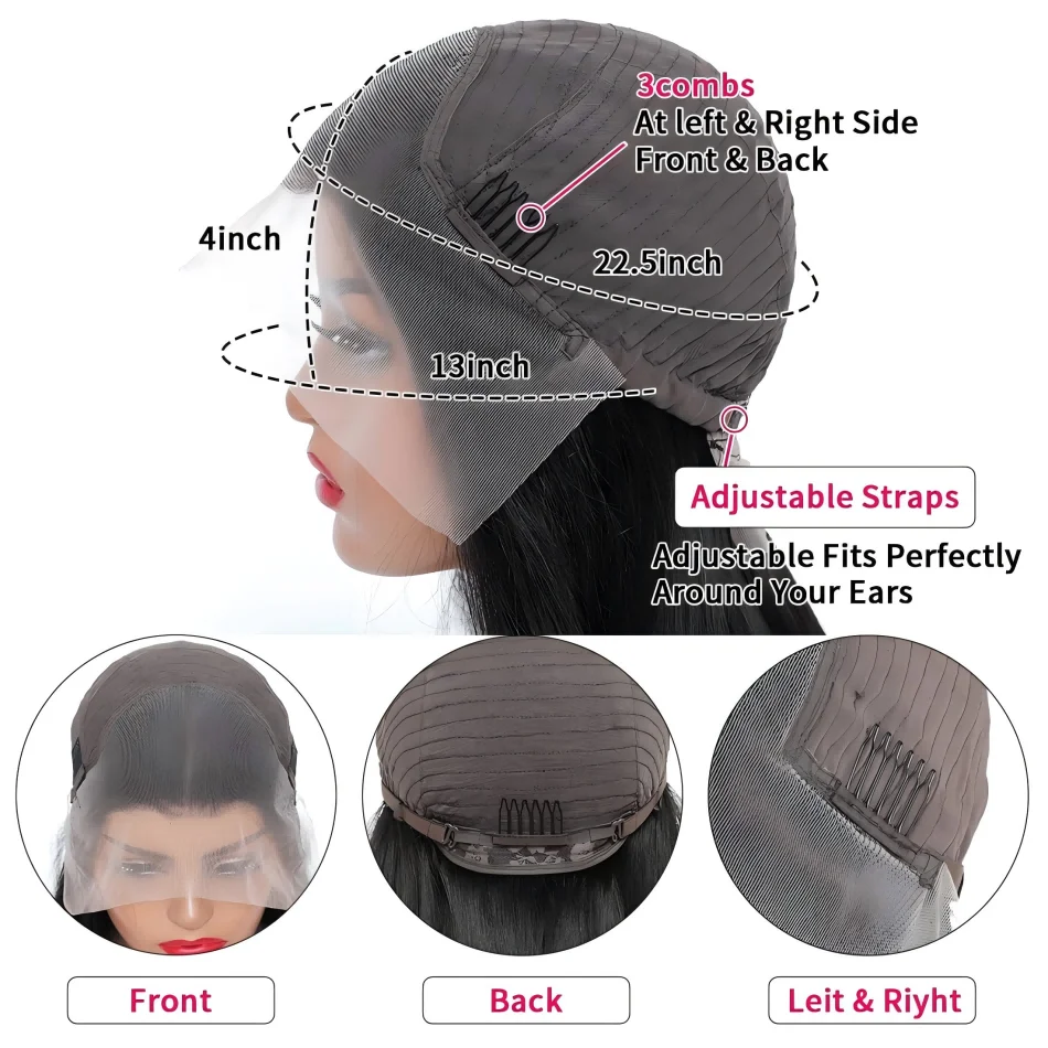 Глубокая волна 13X6 Hd Парик из натуральных волос на кружеве 40 дюймов Парик из натуральных волос на кружеве Hd 13X4 Ombre Бесклеевые парики из натуральных волос 5X5 Hd Парики с закрытием шнурка