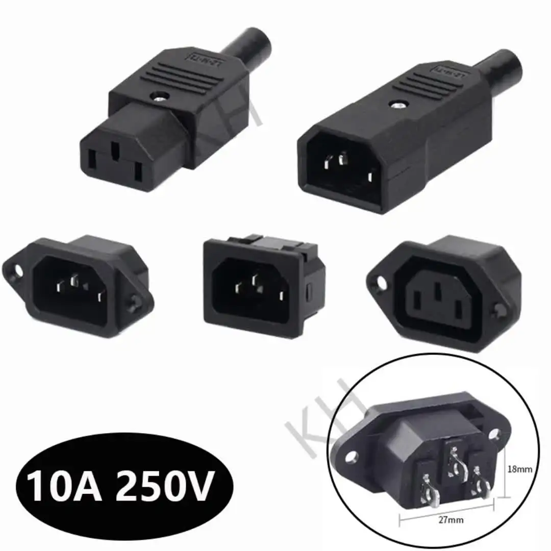Casoter 1-Pair IEC320 C13 Female C14 Male Power Socket Connectors, AC