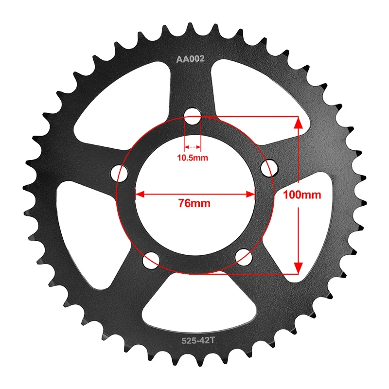 For Benelli BN 302 600 400 Imperiale 500 800 Leoncino TRK 502 BJ600 1130 TNT 600 752 1000 900 Tornado TRE 42/44/46T Sprocket 525