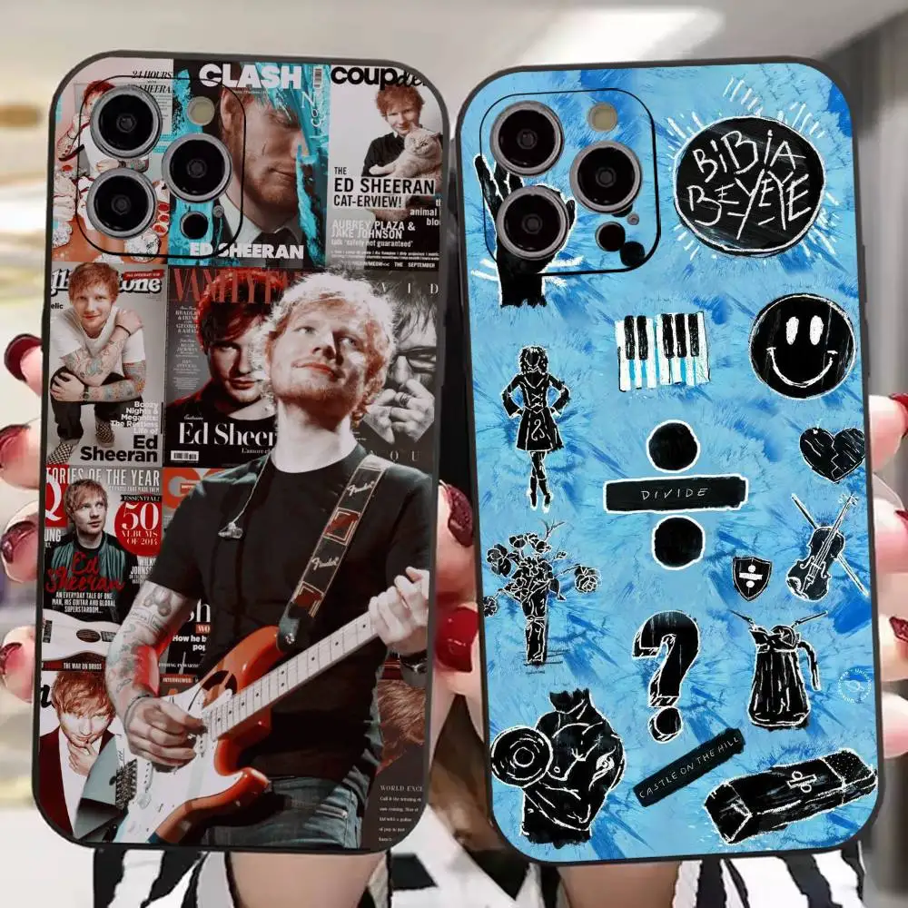 

R&B Singer E-Ed Sheeran Phone Case For iPhone 17,16,15,14,13,12,11 Plus,Pro Max,XS,Soft Silicone Black Cover