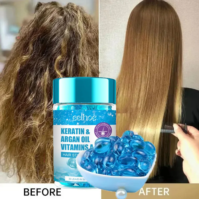 

Magic Hair Vitamin Capsule Keratin Oil Fast Restore Hair Soft Smooth Shiny Deep Moisturizer Frizzy Damaged Scalp Hair RepairCare