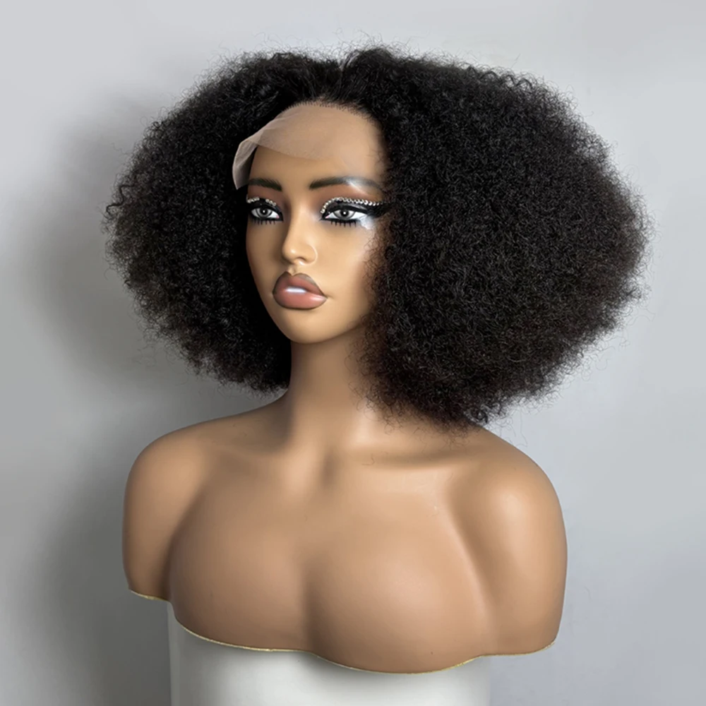 Miss Rola Brazilian Fluffy Human Hair Wigs 5x5 Lace Front Wig Afro Kinky 4x4 Lace Closure Wigs Remy Fashionable 14