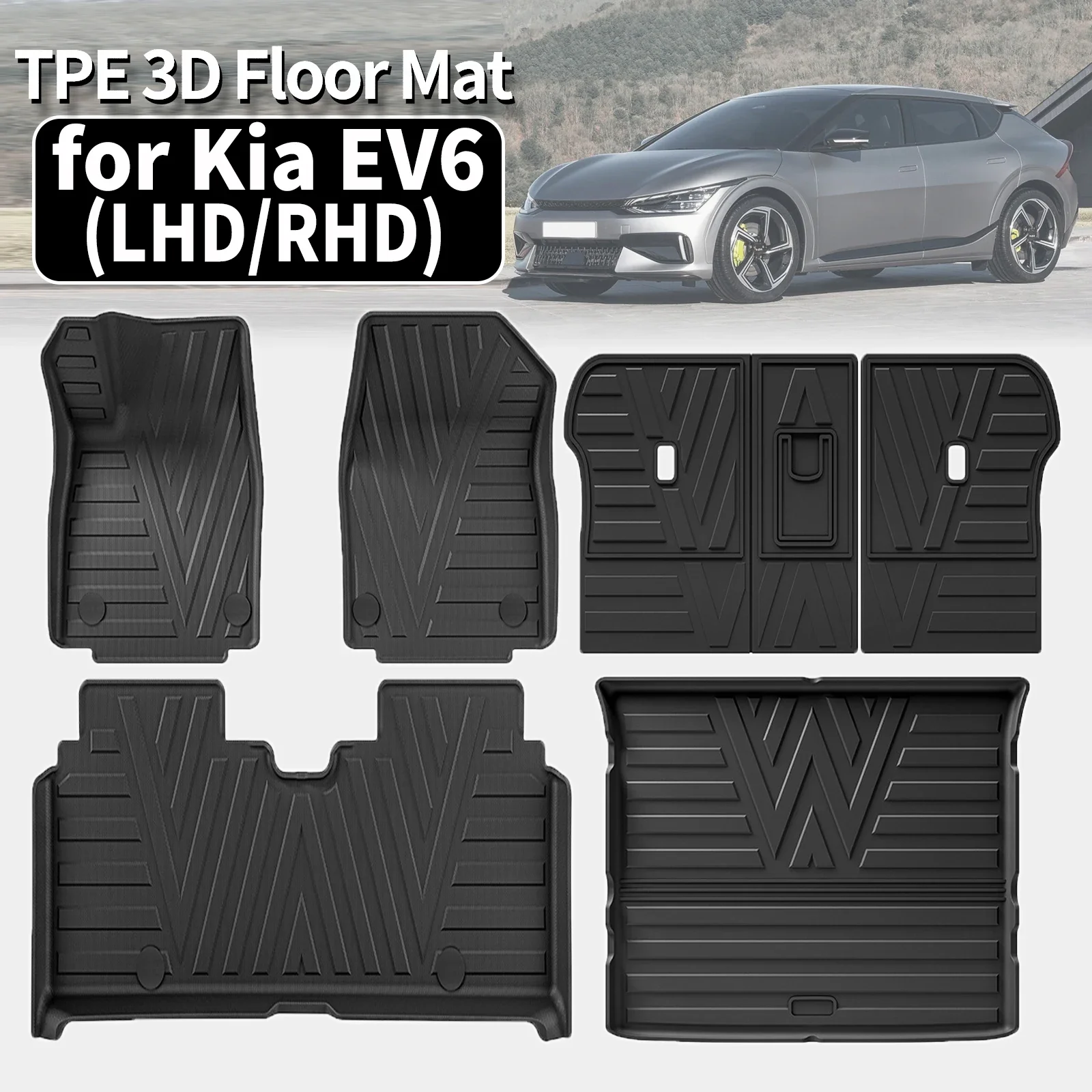 

for Kia EV6 2026 2025 2024 2023 2022 Eco-Friendly TPE Floor Mats Non-Slip Dustproof Car Interior Accessories