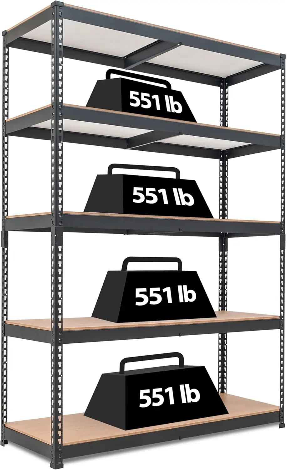 

HOMEDANT 5 Tier Laminated Heavy Duty Garage Storage Adjustable Wide Size Metal Shelving Unit Utility Rack Shelves Organization