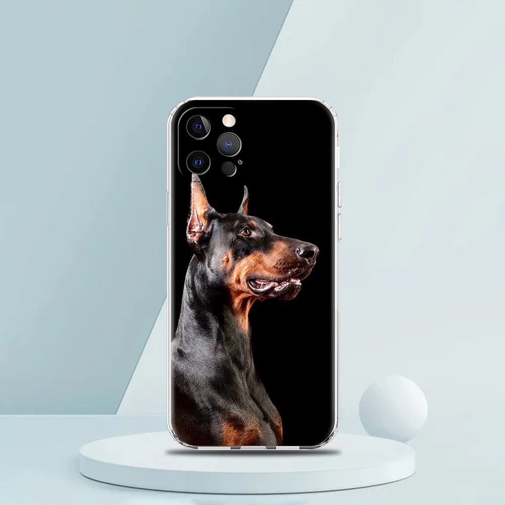 Doberman Dog Case for iPhone 16 15 14 13 12 Pro Max Cover Transparent Soft for iPhone 11 Pro Max 7 8 Plus XS XR Shell Capas Bags - Image 2