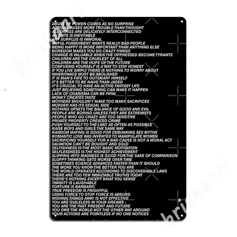 Jenny Holzer Truisms Blonde Metal Signs Club Home Bar Cave Customize Plates Tin sign Posters
