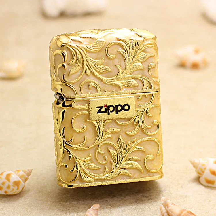 

Genuine Zippo Noctilucent light vine oil lighter copper windproof cigarette Kerosene lighters Gift with anti-counterfeiting code