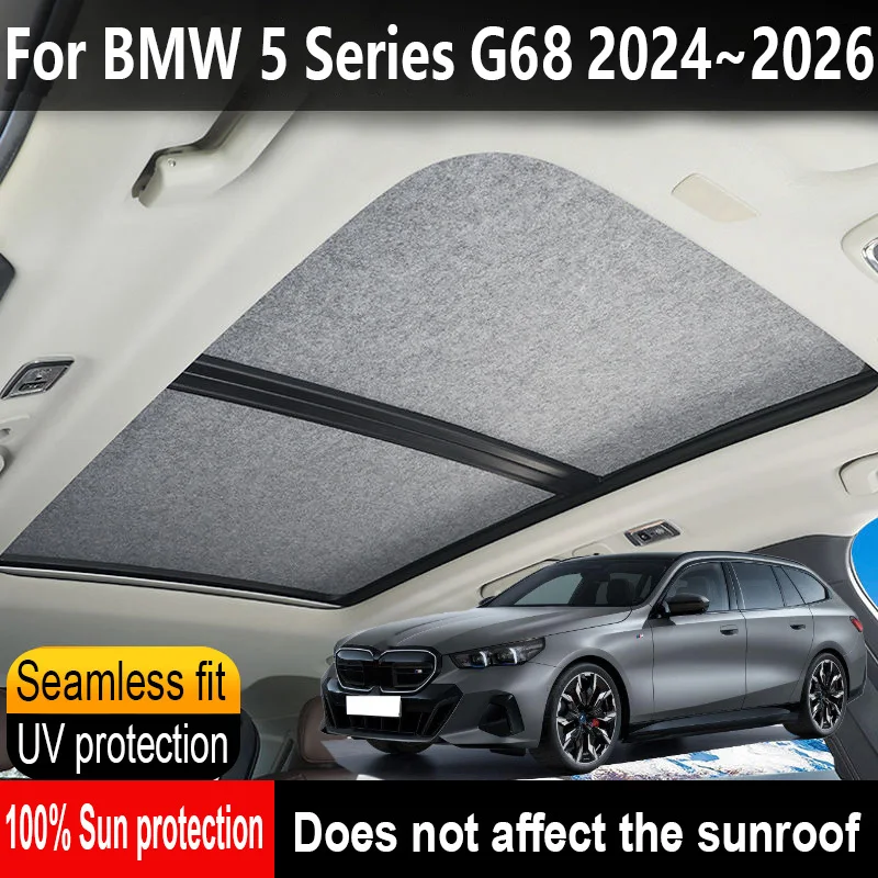 

Car Panoramic Sunroof Insulation Roof Visor For BMW 5 Series G68 2024~2026 Anti-UV Electrostatic Adsorption Sky Curtain Sunshade