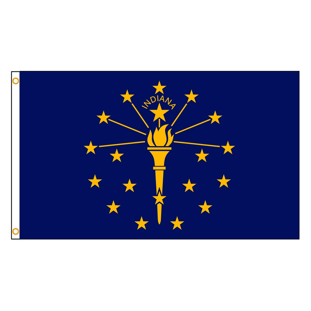 3x5 Ft Indiana Flag Vivid Color and Fade proof a state of the United States Flags Polyester with Brass Grommets 3 X 5 Ft