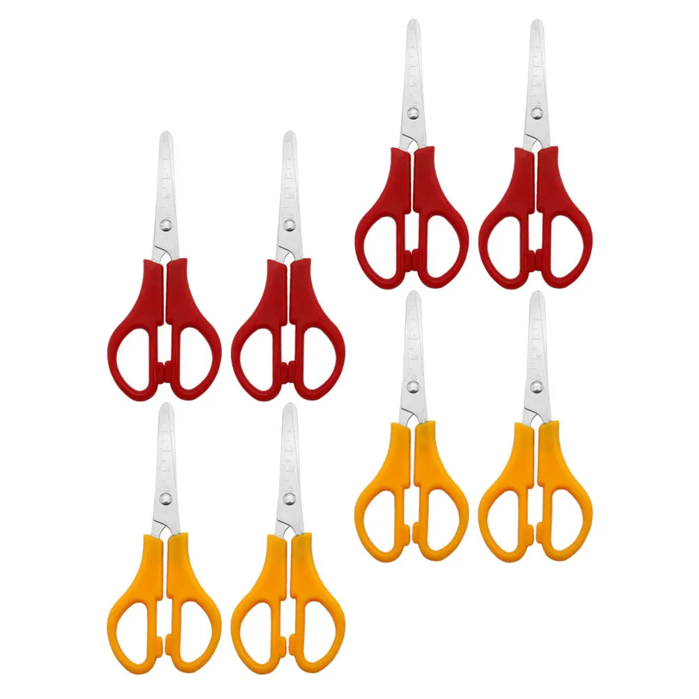 8 قطعة مقص طرف مستدير من الفولاذ المقاوم للصدأ بحافة ناعمة مقص حرفي محمول لمشاريع فنية ذاتية الصنع توريد الأعمال اليدوية #5