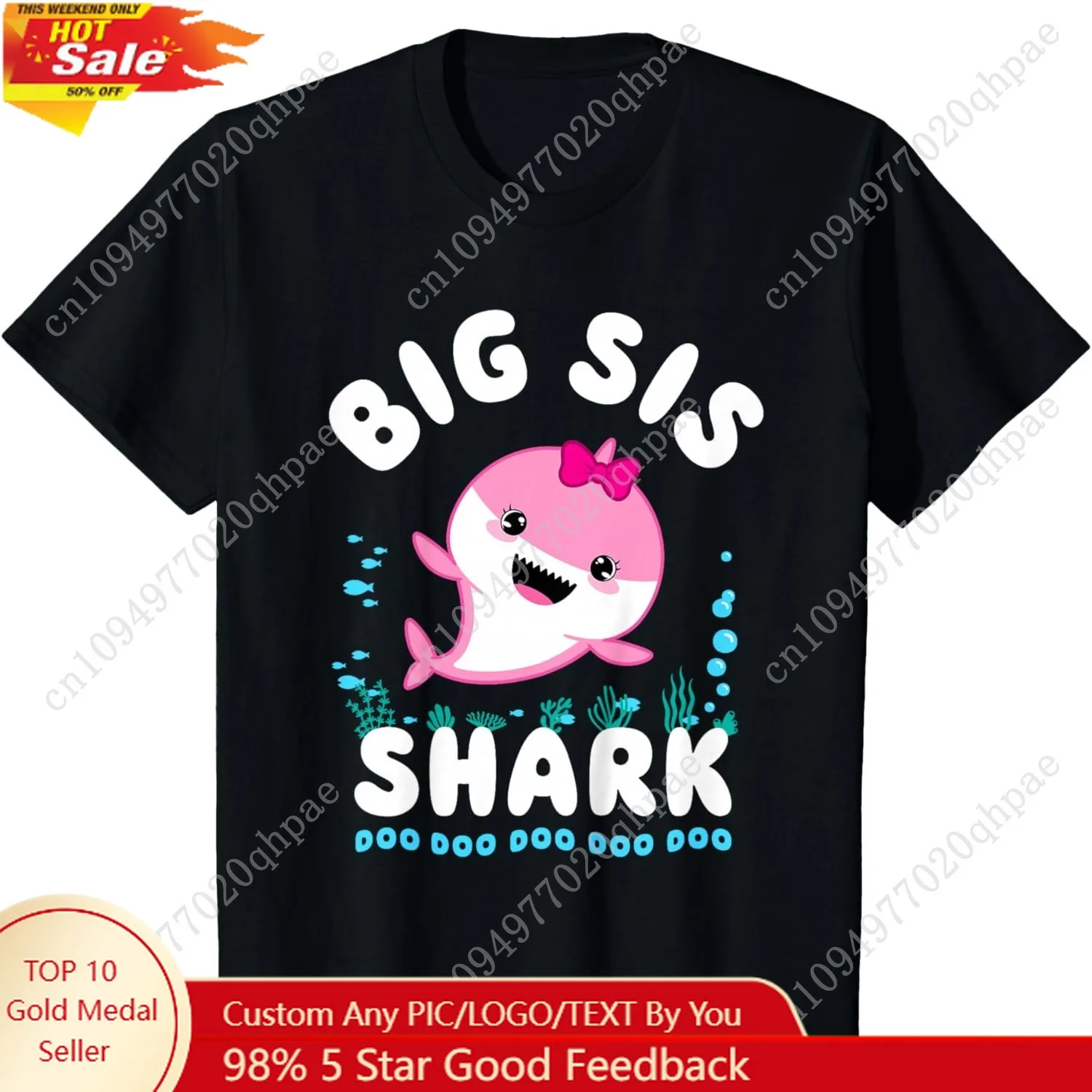 

Big Sis Shark Big Sister Kawaii T-Shirt