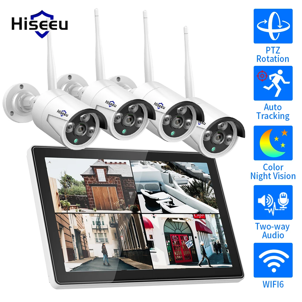 Hiseeu 3/5MP 10CH NVR with 10.1