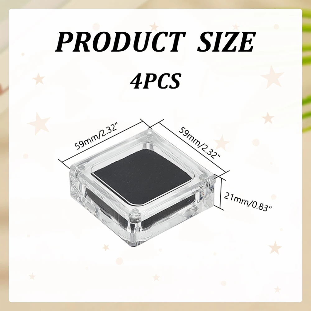 Black Plastic Brooch Storage Boxes with Protective Foam