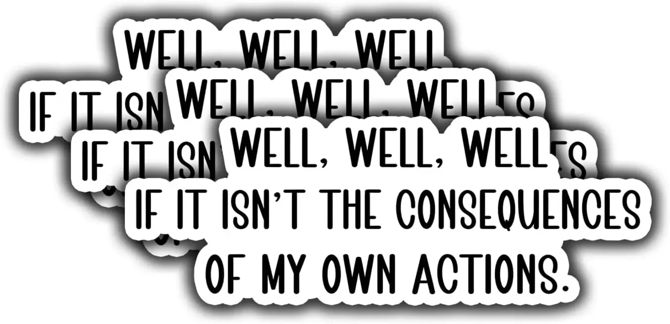 

Набор из 3 наклеек «Ну, если это не последствия моих собственных действий» — забавные саркастические стикеры для бутылок с водой, ноутбуков, автомобилей