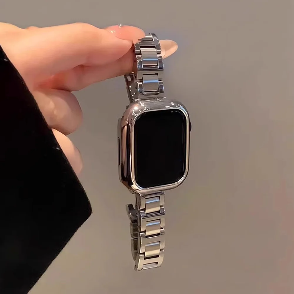 

Тонкий ремешок для Apple Watch Band 44 мм 45 мм 40-41-42-38 мм 49 мм Металлический браслет из нержавеющей стали Iwatch Series 10 3 Ultra 7 6 9 8 SE