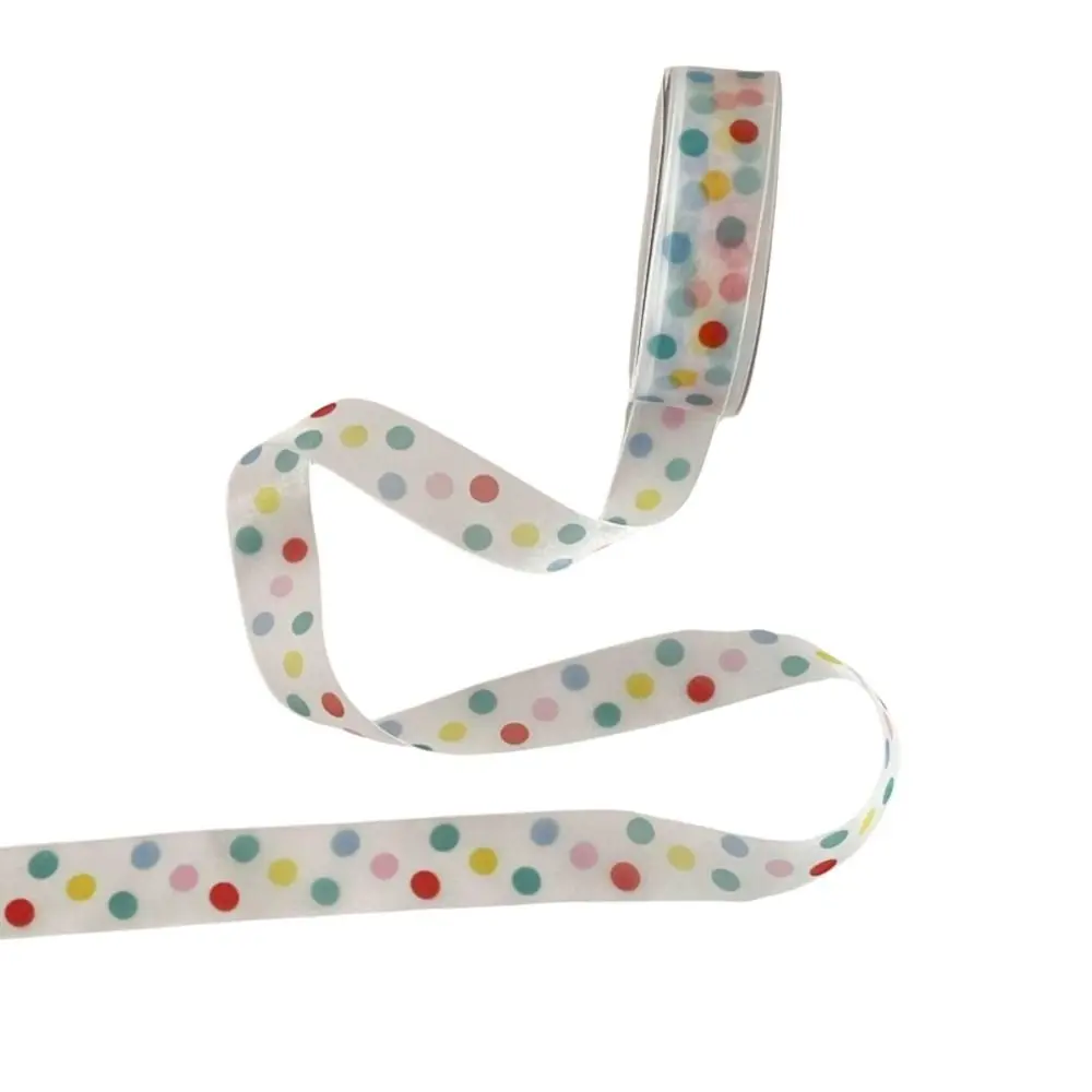 Colorful Gift Wrapping Ribbon Bowknot Polka Dots Gift Box Decorative Ribbon Polyester Clear Packaging Box Ribbon
