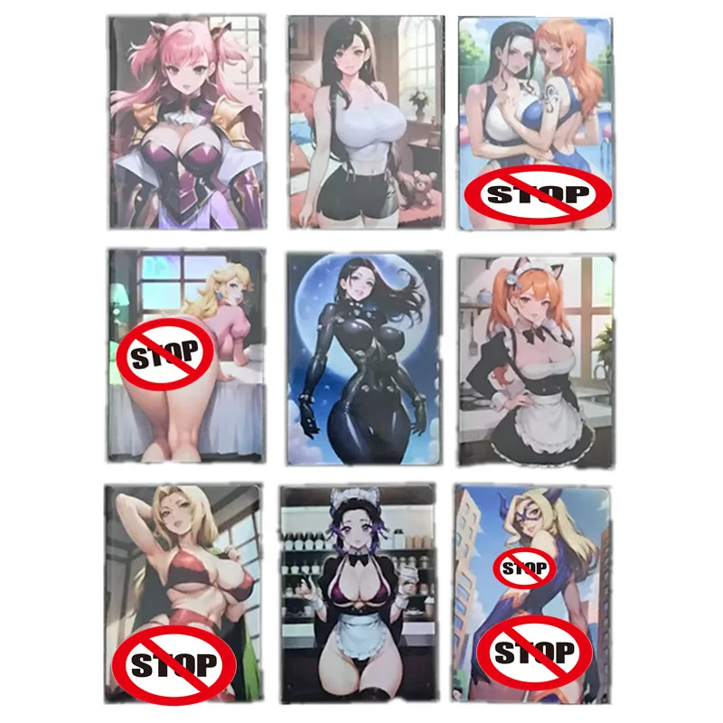 

9 шт./компл. самодельная аниме телесная богиня сексуальная карта цельная, Нами, Наруто, Тифа, бабочка ниндзя, игровые подарочные коллекционные карты комиксов