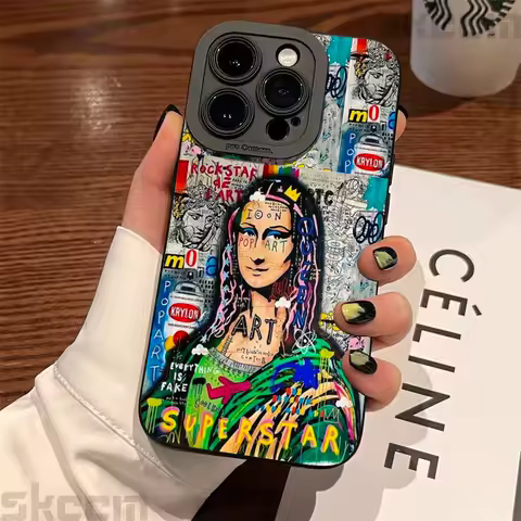 Oil Painting Mona Lisa Pattern Case For Samsung Galaxy S25 S24 S23 Ultra S22 Plus S21 FE S20 A15 A35 A54 A55 Shockproof Cover