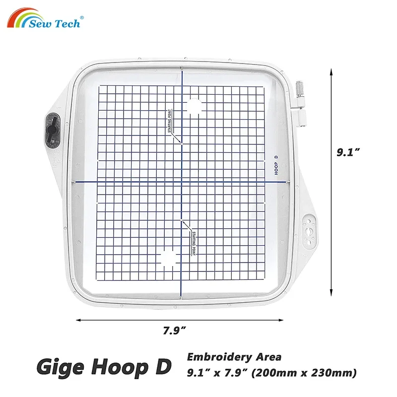 Sew Tech-Embroidery Hoop D for Janome, MC 350E, Memory Craft, Elna 820, etc, 9.1x7.9in Hoops, JA406 Embroidery Machine Frame