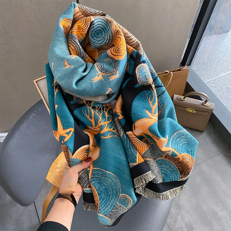 Cashmere Scarf for Women Winter Shawl Thick Warm Wrap Brand Blanket Design Lady Pashmina Poncho Bufanda Stoles Echarpe Femme