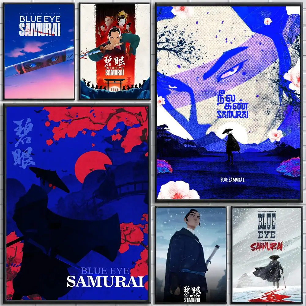 Animated Series Blue Eye Samurai Poster poster Self-adhesive wall stickers, suitable for room decoration, high-quality printing.