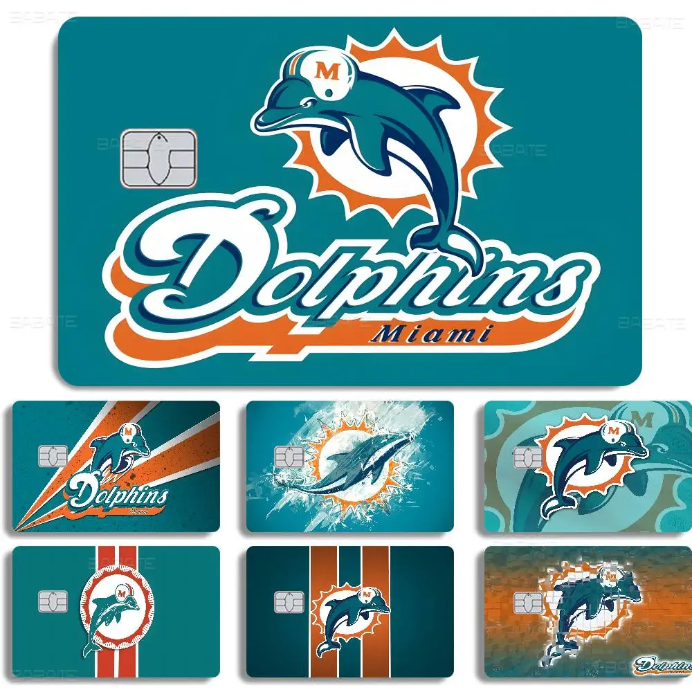M-Miami D-Dolphins Anime 100% Hot Sale Amine Credit Debit Bank Card Bus Card Film Skin Sticker