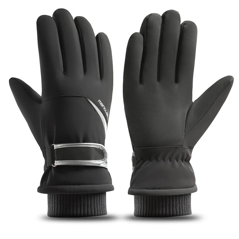 Winter Gloves for Men, N283 Outdoor Cycling with Thick Fleece, Cold and Waterproof Full Palm Touch Screen, Riding Warm Gloves