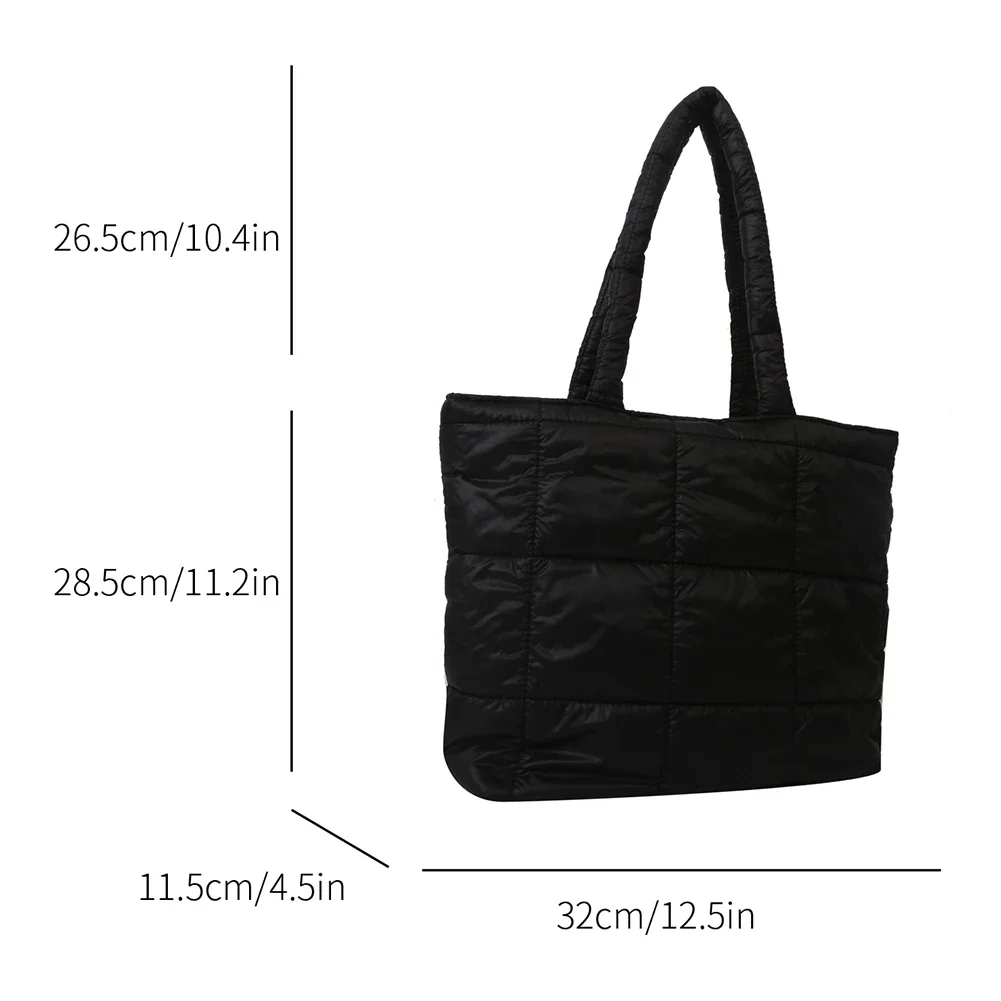 Fashion Space Pad Cotton Totes Handbag Women Shoulder Bags Winter Nylon Padded Quilted Shopper Bags Female Casual Crossbody Bags