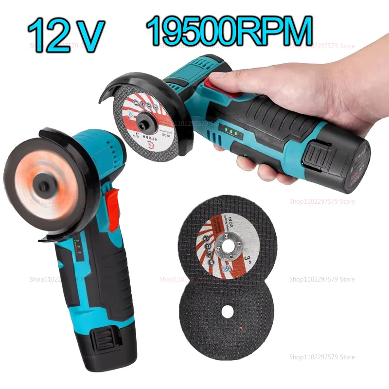 Polisher Cutting Tool for DIY Home Renovation and Metal WoodWORK 12V Cordless Angle Grinder Brush Cutter Portable image 2