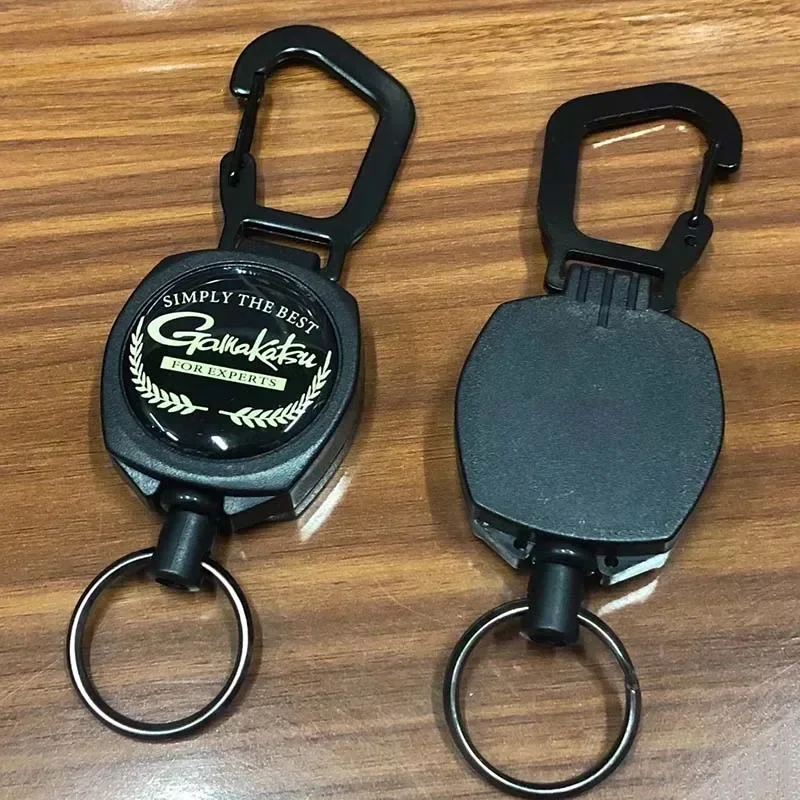 Gamakatsu Retractable Key Chain Reel Badge Holder Fly Fishing Zinger Retractor Quick Release Spring Clip Fishing Accessories