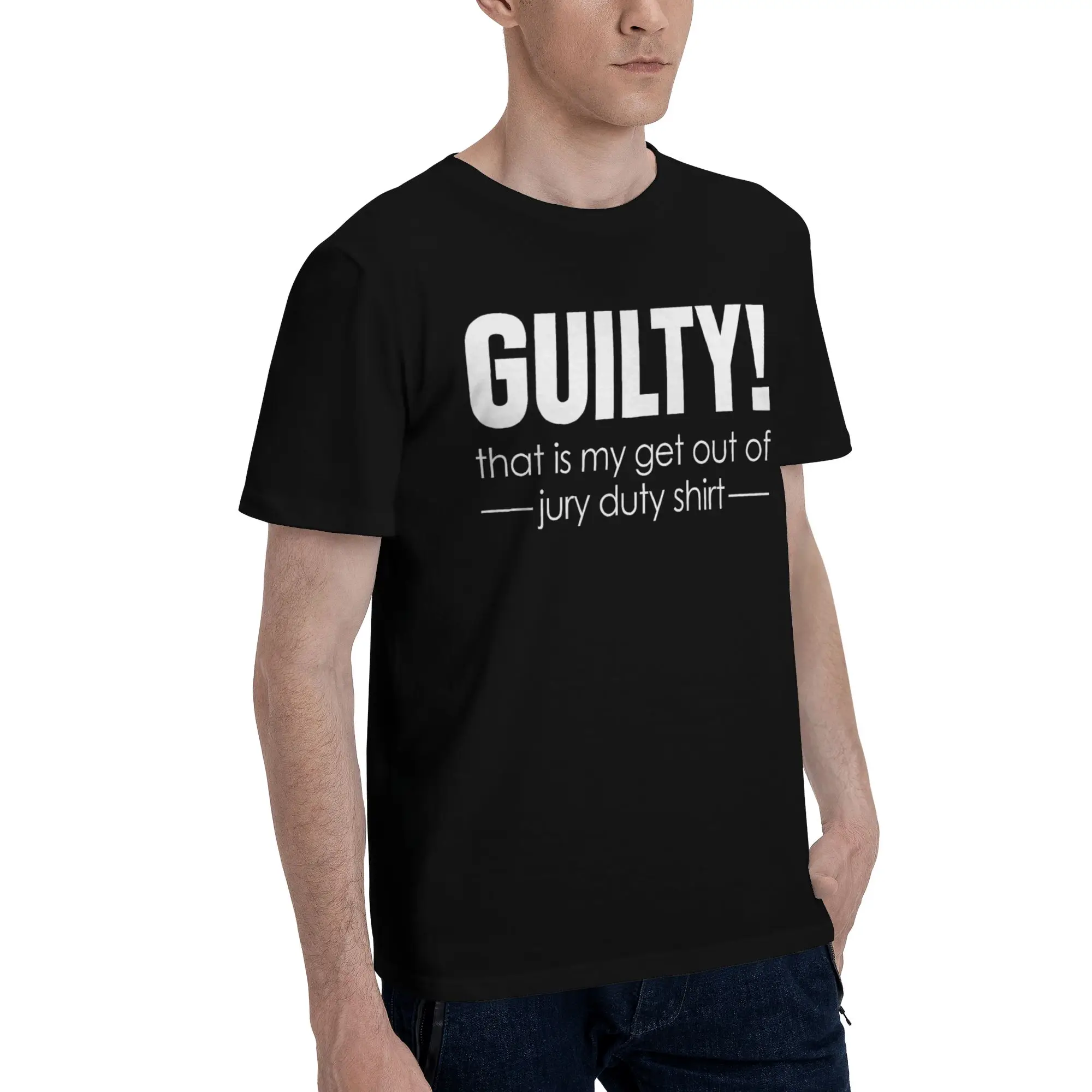 Guilty!  Graphic 100% Cotton T-Shirt Jury Duty Tees Tops For Men