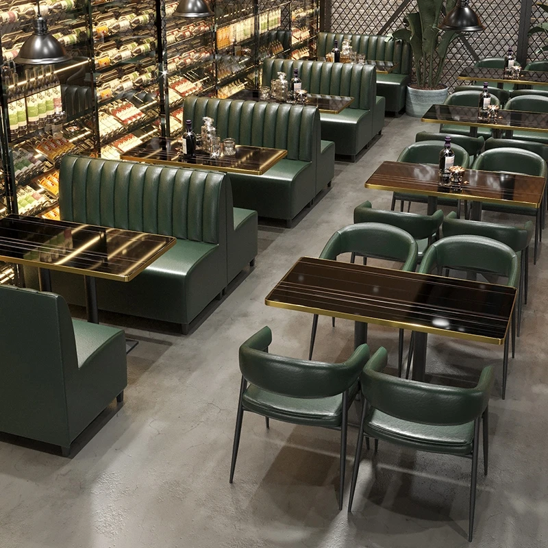 Vintage bar table and chair combination Clear bar Industrial style restaurant table Bistro Lounge Cafe booth sofa